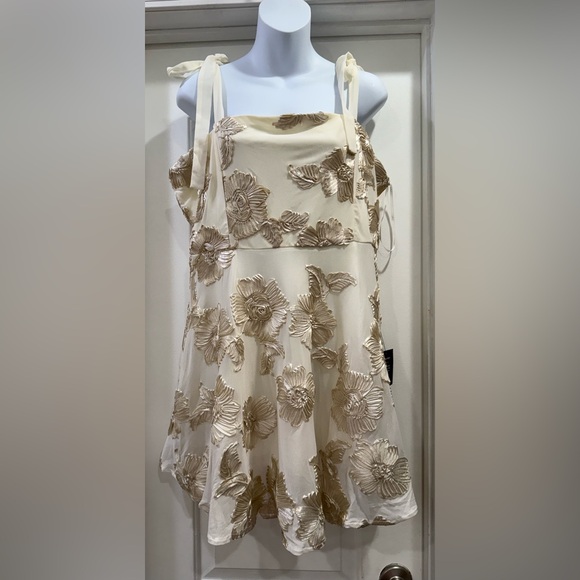 Lulus Dresses & Skirts - 🆕🆕 Lulus Truly Inspiring Ivory Mesh Floral Mini Dress Size XL Prom Wedding Party